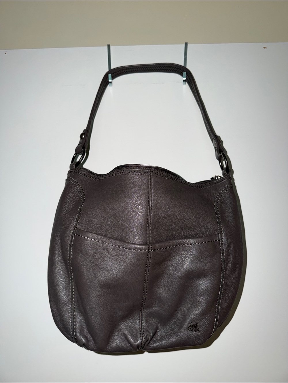The Sak Leather Hobo Shoulder Bag in Dark Brown